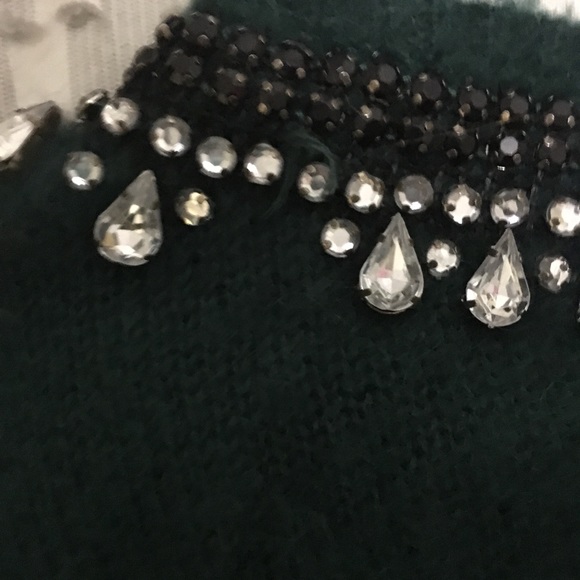 Hinge Oversize Green Jeweled Sweater - Picture 7 of 8